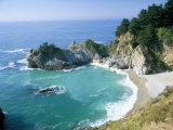 Spectacular Coastline with Waterfall  Julia Pfeiffer Burns State Park  Big Sur  USA