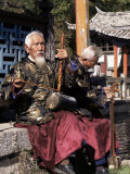 The Naxi Orchestra Pracisting by the Black Dragon Pool  Lijiang  Yunnan Province  China