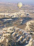 Hot Air Ballooning Over Rock Formations  Cappadocia  Anatolia  Turkey