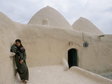 Jinar  15 Year Old Girl in Front of a 200 Year Old Beehive House in the Desert  Ebla Area  Syria