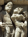 Detail of Carving of a Couple on the Parsvanatha Temple  Khajuraho  India