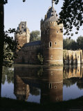 Reflection of Castle in the Moat  Beersel  Belgium