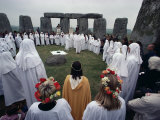 Druids at Stonehenge  Wiltshire  England  United Kingdom