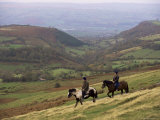 Riders Near Gospel Pass  Black Mountains  Gwent  Wales  United Kingdom
