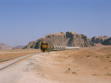 Train on Railway in the Desert  Shoubek  Jordan  Middle East