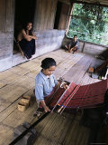 Ngada Woman Weaving Ikat Cloth  Bena Village  Flores  Indonesia  Southeast Asia