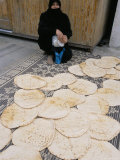 Woman Selling Bread in the Armenian Area  Aleppo  Syria  Middle East