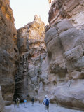 Tourists Walking in the Siq  Petra  Jordan  Middle East