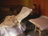 Tibetan Buddhist Monk Printing Prayers  Ganden Monastery  Lhasa  Tibet  China