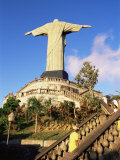 Christ the Redeemer Statue from Rear  Corcovado  Rio De Janeiro  Brazil  South America