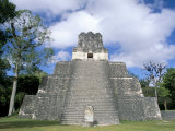 Temple 2 from the Front  Mayan Site  Tikal  Unesco World Heritage Site  Guatemala  Central America