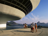 People Looking at View Across Bay to Rio from Museo De Arte Contemporanea