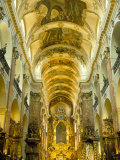 Nave of the Baroque Church of St James  Prague  Czech Republic