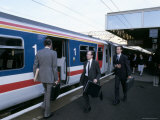 Commuters at Station  Milton Keynes  Buckinghamshire  England  United Kingdom