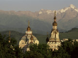 Zenkov Cathedral and Tien Shan Mountains  Almaty  Kazakhstan  Central Asia