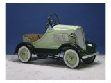 A Lincoln Continental Pedal Car  Finished with Chrome  Lime and Forest Green Paint  Circa 1935