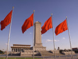 Mao Tse-Tung Memorial and Monument to the People's Heroes  Tiananmen Square  Beijing  China