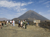 Tourists and the Volcano of Pico De Fogo in the Background  Fogo (Fire)  Cape Verde Islands  Africa