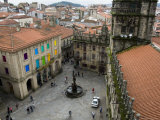 Plaza De Las Platerias from Roof of Santiago Cathedral  Santiago De Compostela  Spain