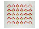 Carolina Lily Coverlet  Maryland  Appliqued and Trapunto Quilted  Circa 1850
