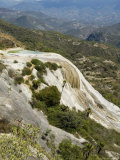 Hierve El Agua  Water Rich in Minerals Bubbles up from the Mountains and Pours Over Edge  Oaxaca