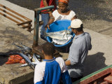 Gutting Fish at the Port of Ponto Do Sol  Ribiera Grande  Santo Antao  Cape Verde Islands
