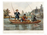 Catching a Trout  We Hab You Now  Sar!  1854  Published by Nathaniel Currier