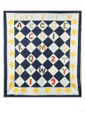 Alphabetic Quilt Top  Pieced and Appliqued Calico  1896
