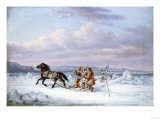 Huntsmen in Horsedrawn Sleigh