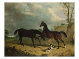 Hunters and a Spaniel in a Wooded Landscape  1835