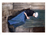 Young Scheveningen Woman  Knitting  1881