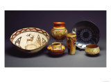 A Zuni Shalako Pottery Bowl  a San Ildefonso Circular Back Pottery Dish