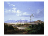 The City of Puebla with Volcanoes  1879
