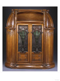 Aux Algues'  a Carved Mahogany  Cameo Glass and Wrought-Iron Cabinet  Circa 1906