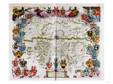A Map of Germany Centred on Frankfurt from Le Grand Atlas Ou Cosmograph E Blaviane  1667
