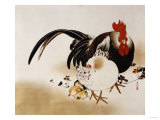 Cockerel  Hen and Chicks  1892