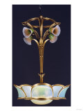A Gilt Bronze and Glass Chandelier  Circa 1905