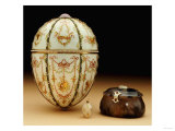 The Kelch Bonbonniere Egg Pictured with Its Surprises  Faberge  1899-1903