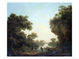 A River Landscape with Anglers and a Ferry