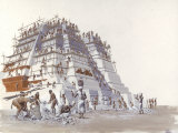 Mayan Laborers Fit and Mortar a Temple's Limestone Blocks