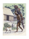 Mayan Man Carrying Pots on a Cacaste