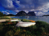 Rowing Boats on Lagoon Beach  Lord Howe Island  New South Wales  Australia