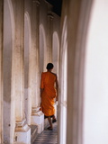 Monk Walking Away  Bangkok  Thailand