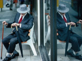Old Man on Bench  Melbourne  Victoria  Australia