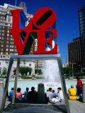 Sculpture in Love Park  Philadelphia  Pennsylvania