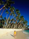 Female Tourist on Return to Paradise Beach  Upolu  Samoa