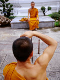 Buddhist Monks Taking Photos  Wat Pho  Bangkok  Thailand