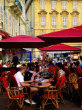 People at Outdoor Restaurant on Cours Saleya on French Riviera  Nice  France