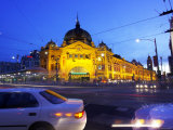 Flinders Street Station at Night  Melbourne  Victoria  Australia