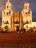 People Outside Mission San Xavier del Bac  Early Morning  Tucson  Arizona